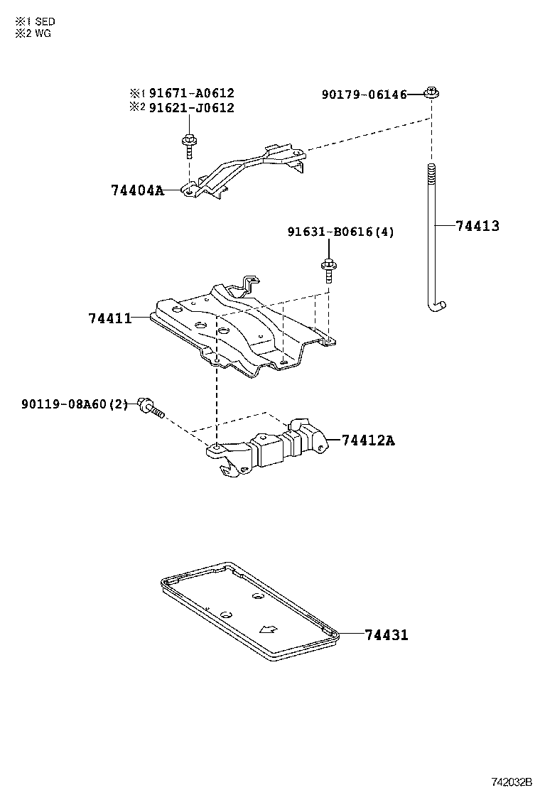 74451-12150 BOLT, BATTERY CLAMP product image