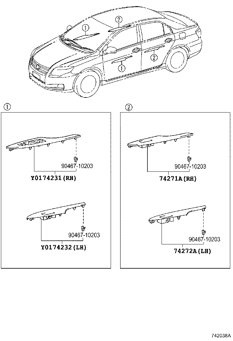 74232-12680 PANEL, FRONT ARMREST BASE, UPPER LH product image