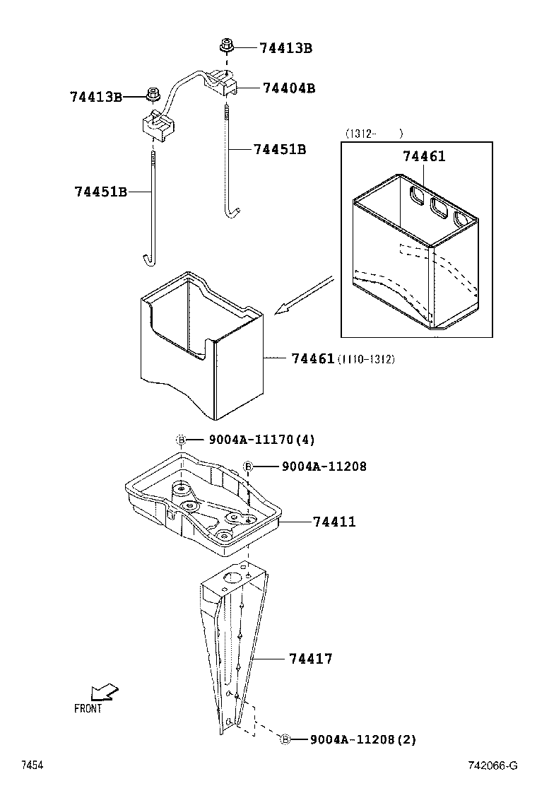74417-BZ040 BRACKET, BATTERY CARRIER product image