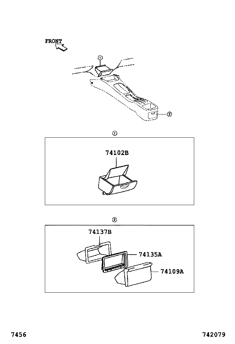 74102-BZ060-B0 BOX SUB-ASSY, FRONT ASH RECEPTACLE product image