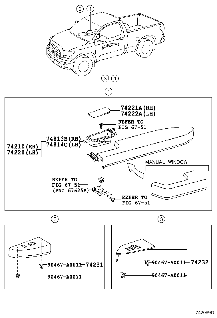 Toyota 74221-0C050 COVER, REAR DOOR ARMREST, RH