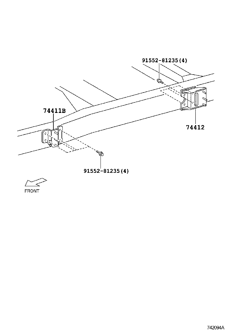74402-89201 BRACKET, BATTERY, REAR product image