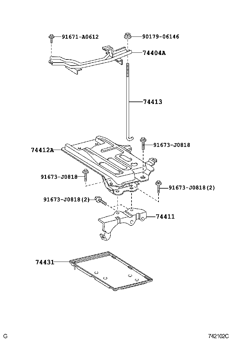 Toyota 74401-12010 CARRIER, BATTERY