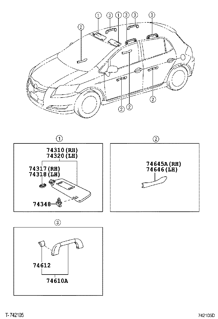 74645-12020 COVER, DOOR ASSIST GRIP, RH product image