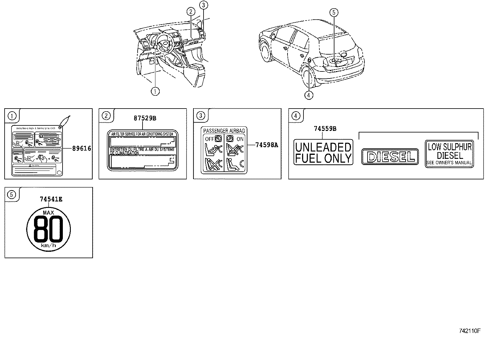 42661-02D30 PLATE, TIRE PRESSURE CAUTION product image