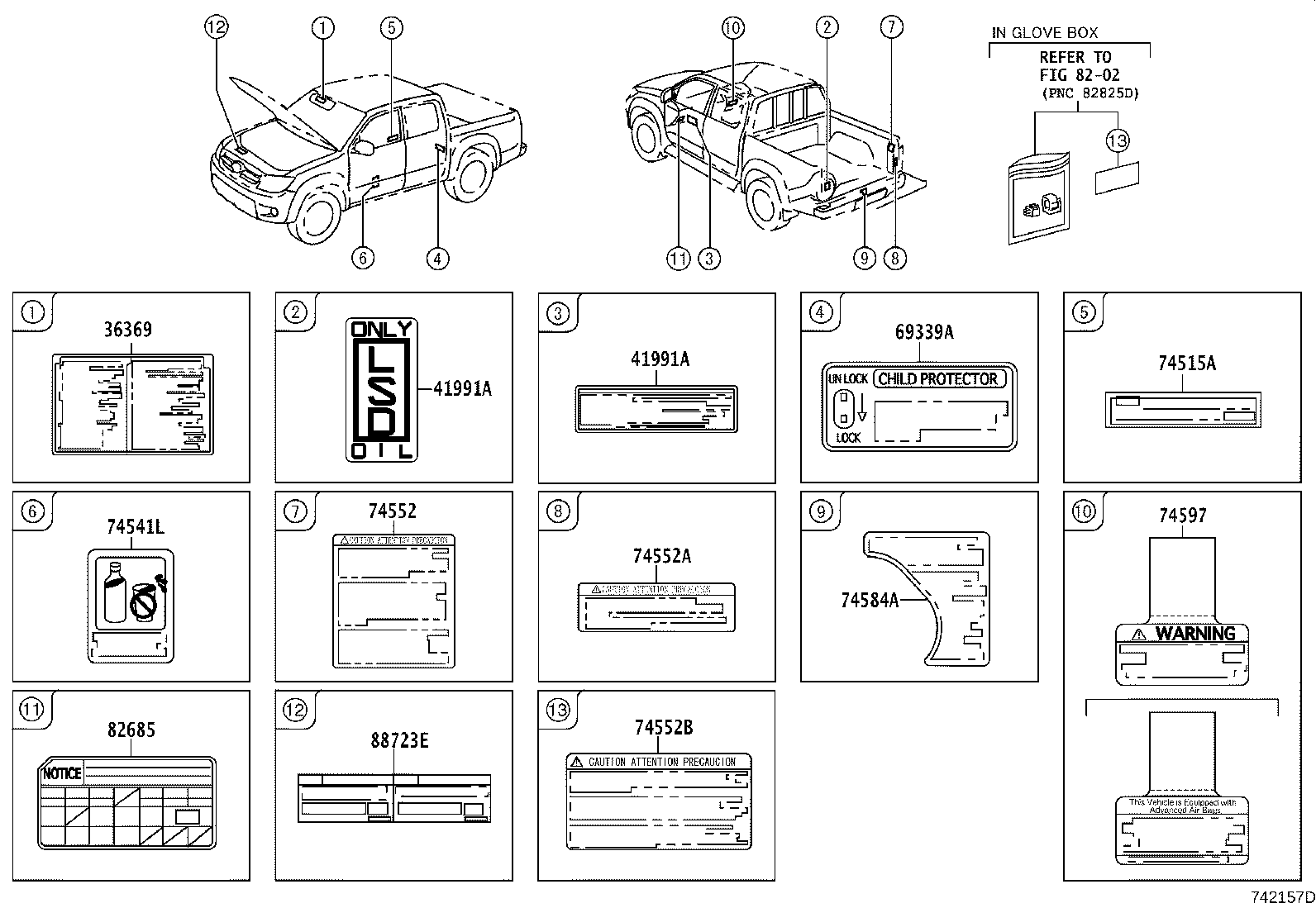Toyota 82683-04040 PLATE, CAUTION