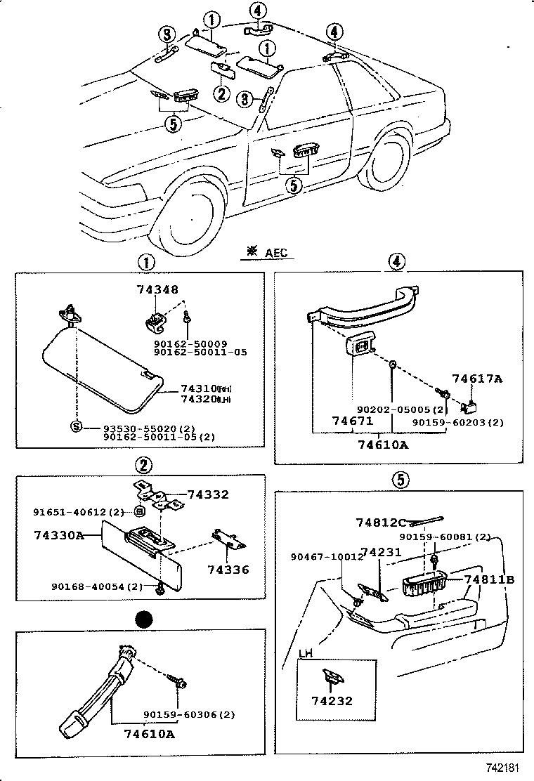 74232-24031 PANEL, FRONT ARMREST BASE, UPPER LH product image