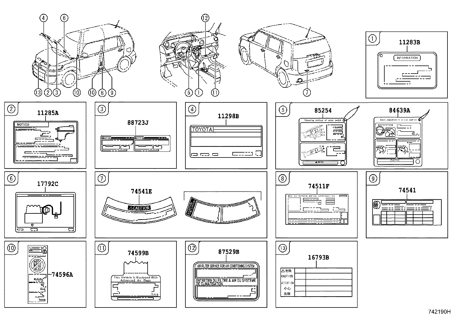 Toyota 16793-28020 LABEL, COOLING FAN INFORMATION