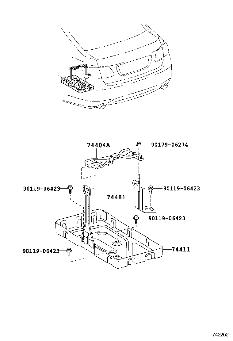 74404-50060 CLAMP SUB-ASSY, BATTERY product image