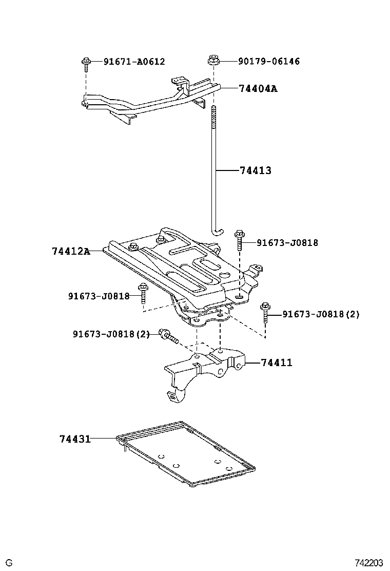 74431-12130 TRAY, BATTERY product image