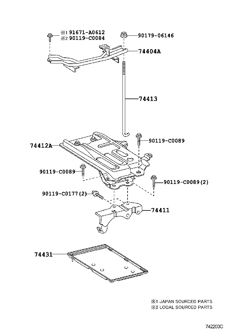 74401-02030 CARRIER, BATTERY product image