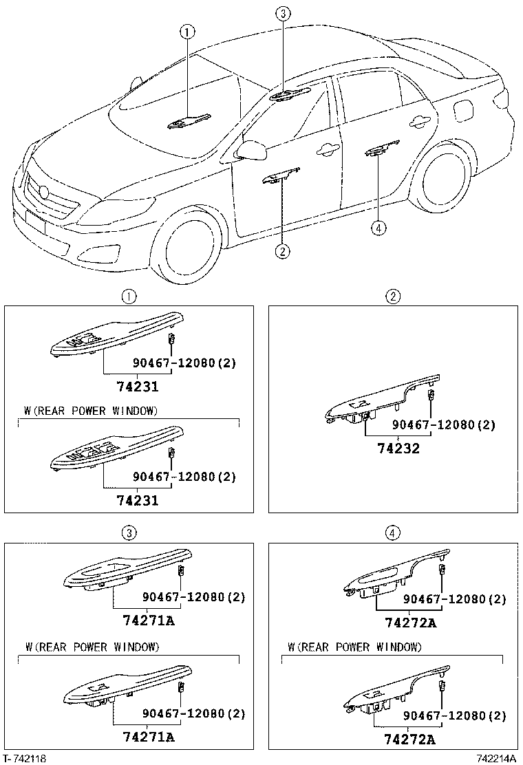 74232-12860-B0 PANEL, FRONT ARMREST BASE, UPPER LH product image