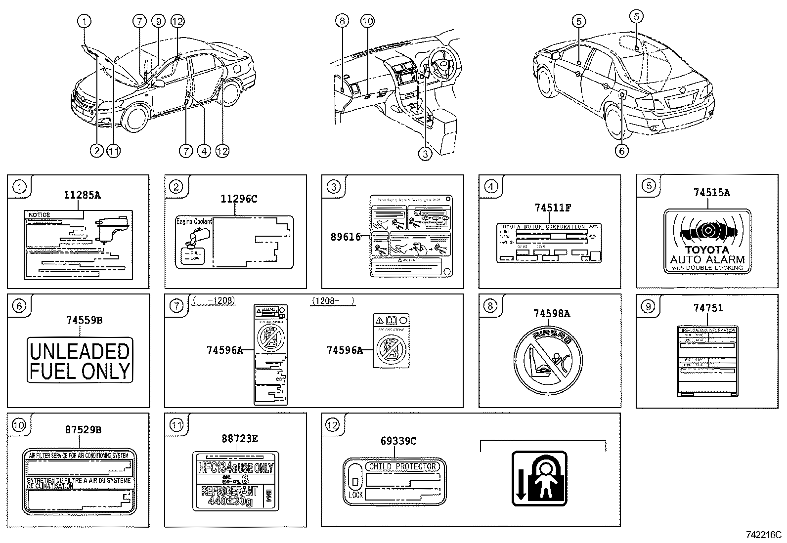 42661-12D60 LABEL, TIRE PRESSURE INFORMATION product image