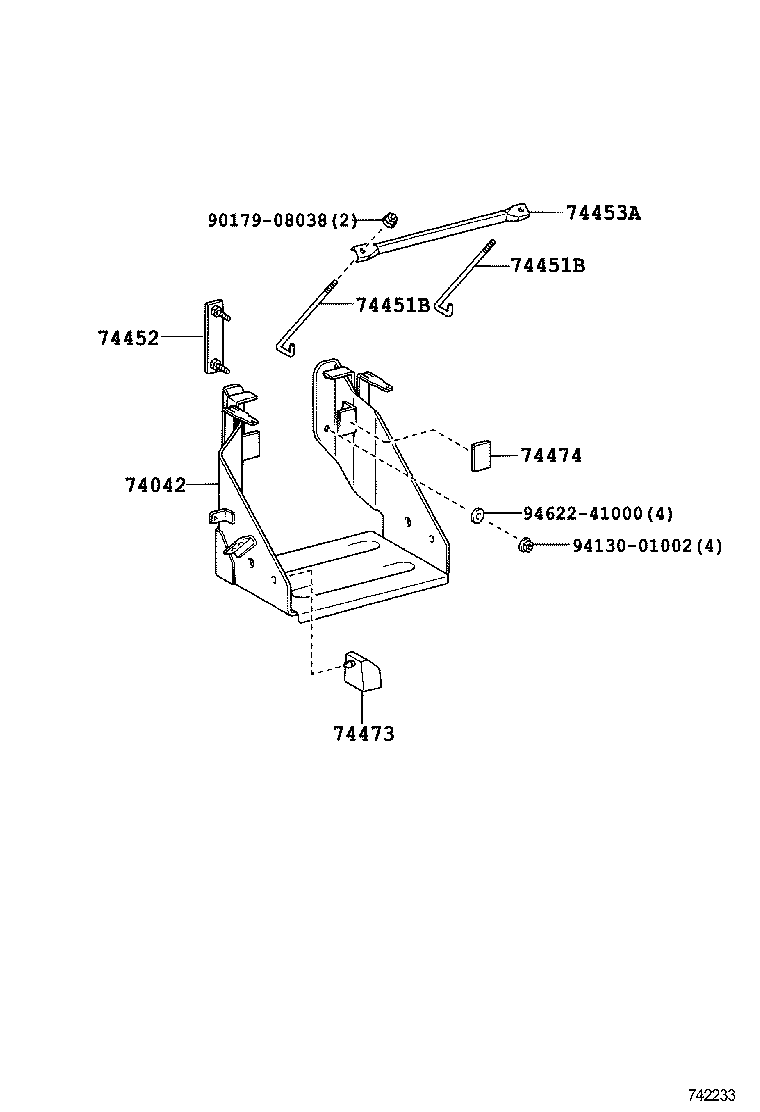 74042-37181 BRACKET SUB-ASSY, BATTERY product image