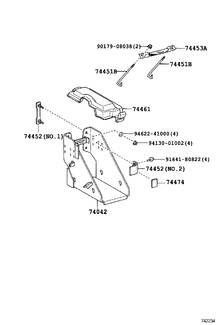 74042-37181 BRACKET SUB-ASSY, BATTERY product image