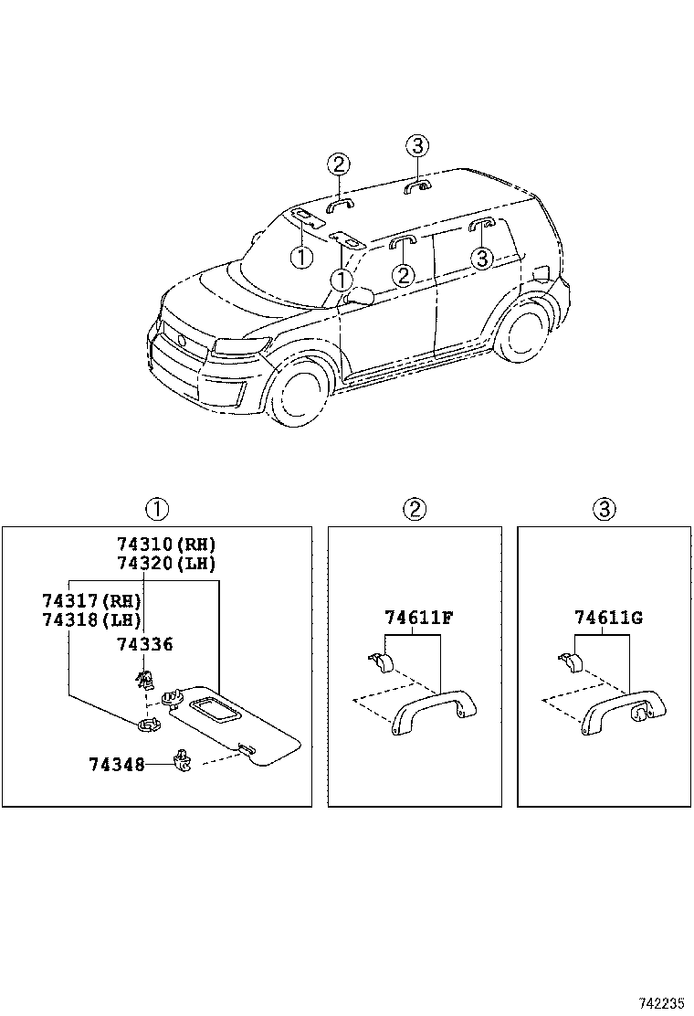74232-12770 PANEL, FRONT ARMREST BASE, UPPER LH product image