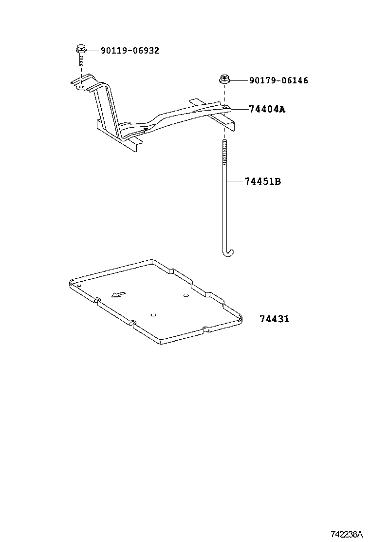 74404-48090 CLAMP SUB-ASSY, BATTERY product image