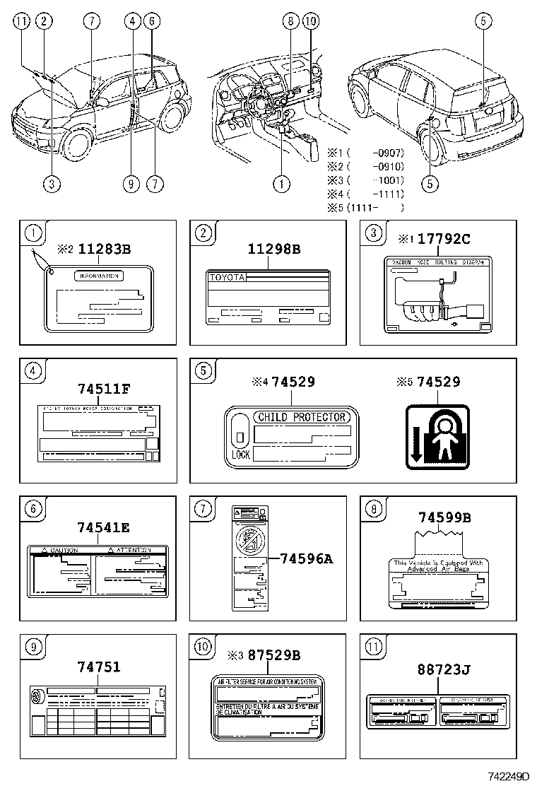 Toyota 11298-37380 LABEL, EMISSION CONTROL INFORMATION