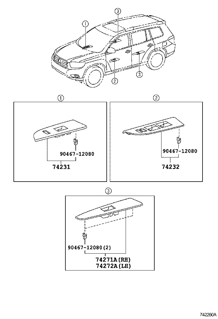 Toyota 74348-33040-E1 HOLDER, VISOR