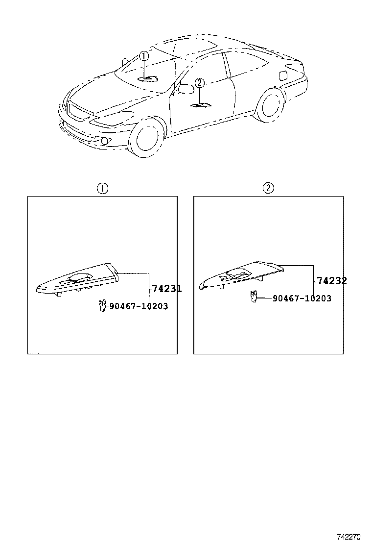 Toyota 74348-12040-B5 HOLDER, VISOR