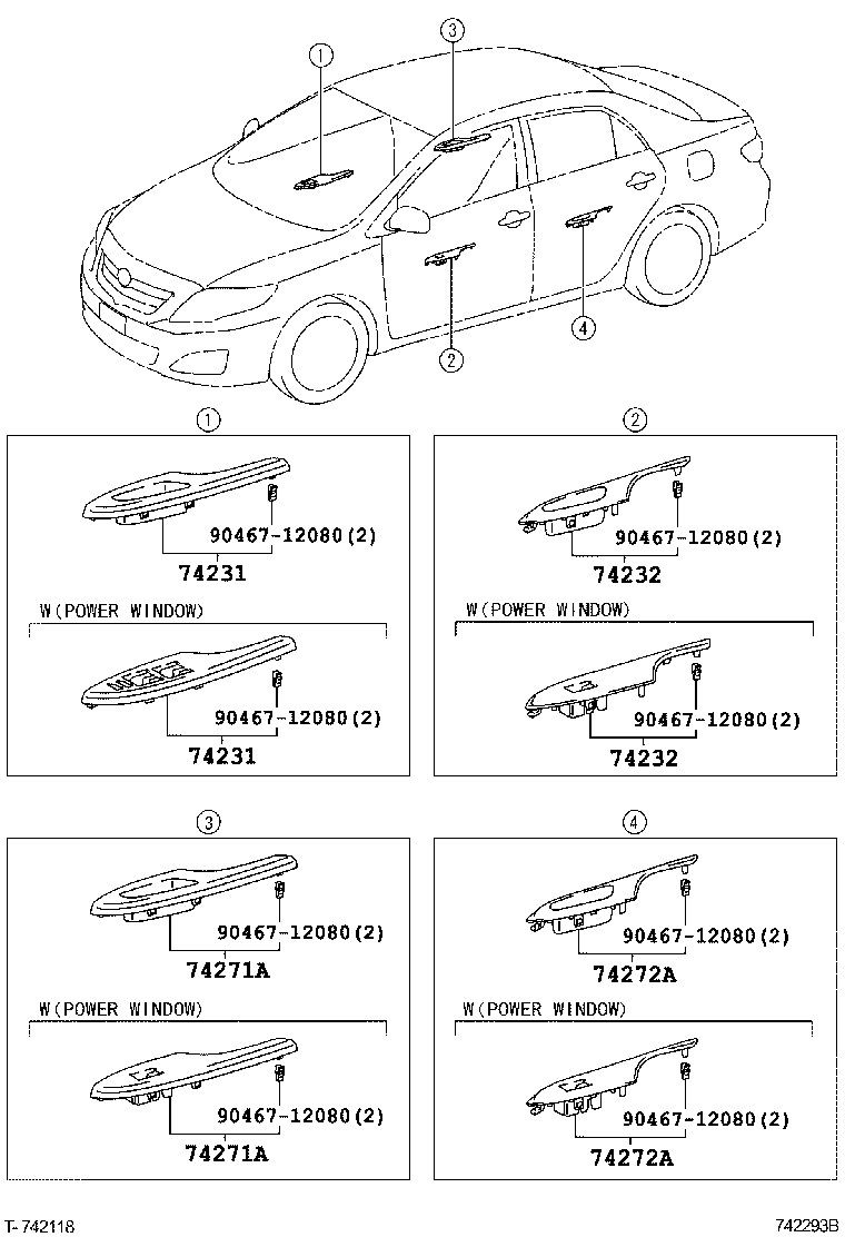 74232-02790-B0 PANEL, FRONT ARMREST BASE, UPPER LH product image