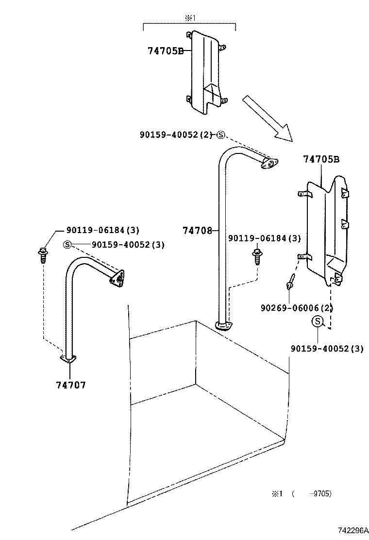 74725-36010 BRACKET, HAND GRIP product image