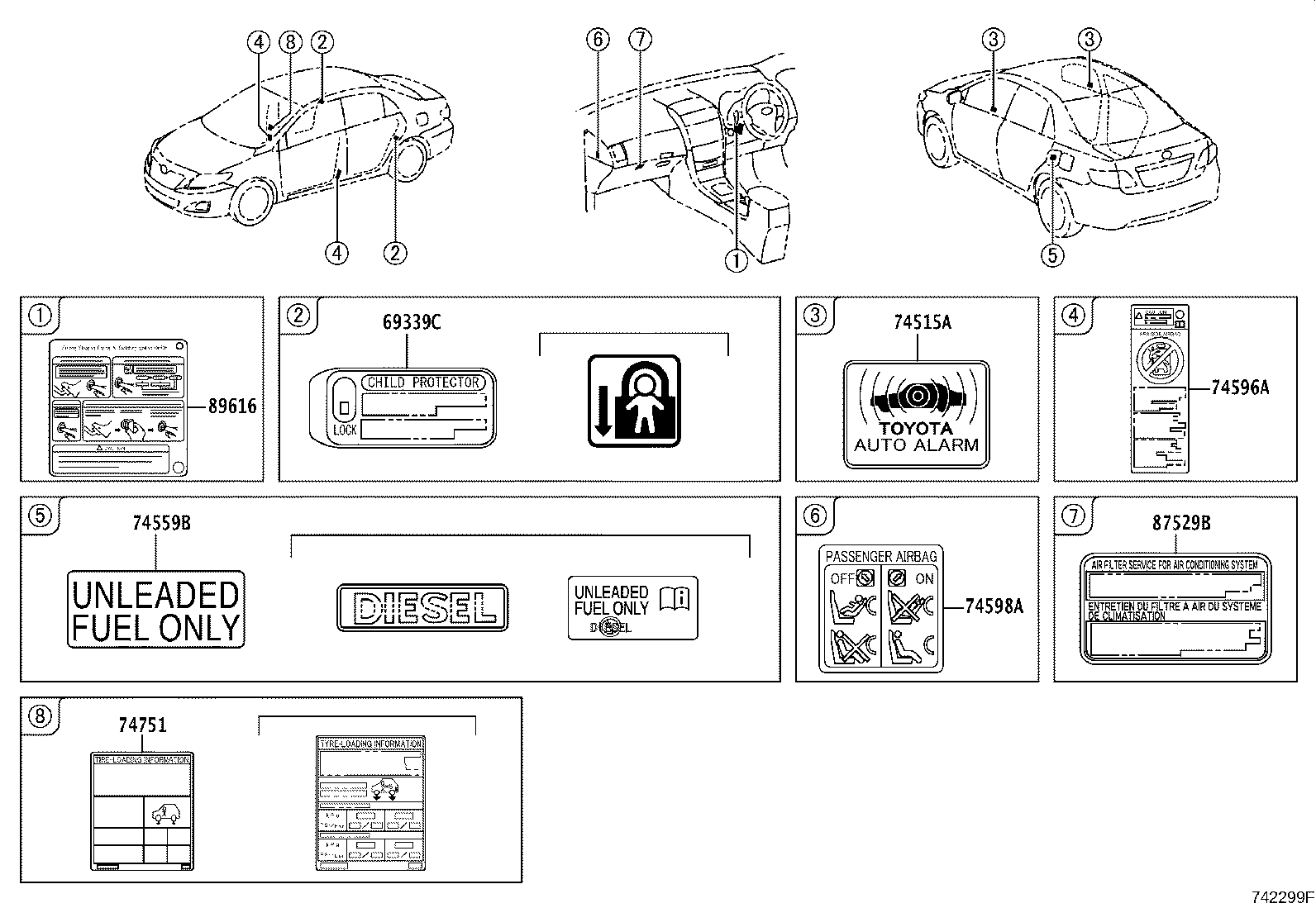 42661-02410 LABEL, TIRE PRESSURE INFORMATION product image