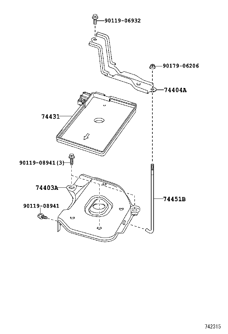 74403-48050 CARRIER SUB-ASSY, BATTERY product image