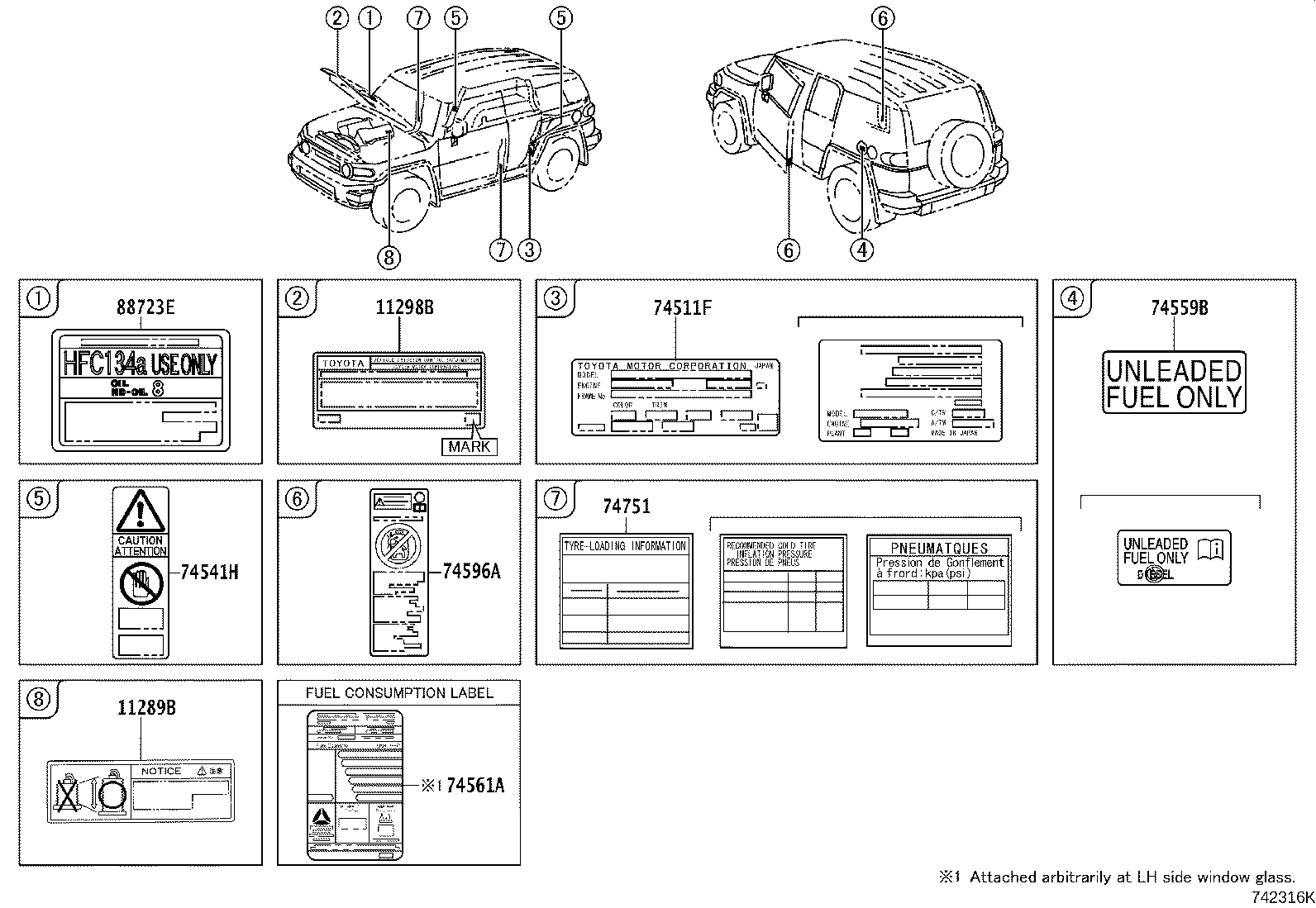 42661-35720 LABEL, TIRE PRESSURE INFORMATION product image