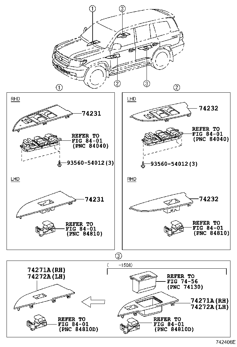 74232-60540 PANEL, FRONT ARMREST BASE, UPPER LH product image