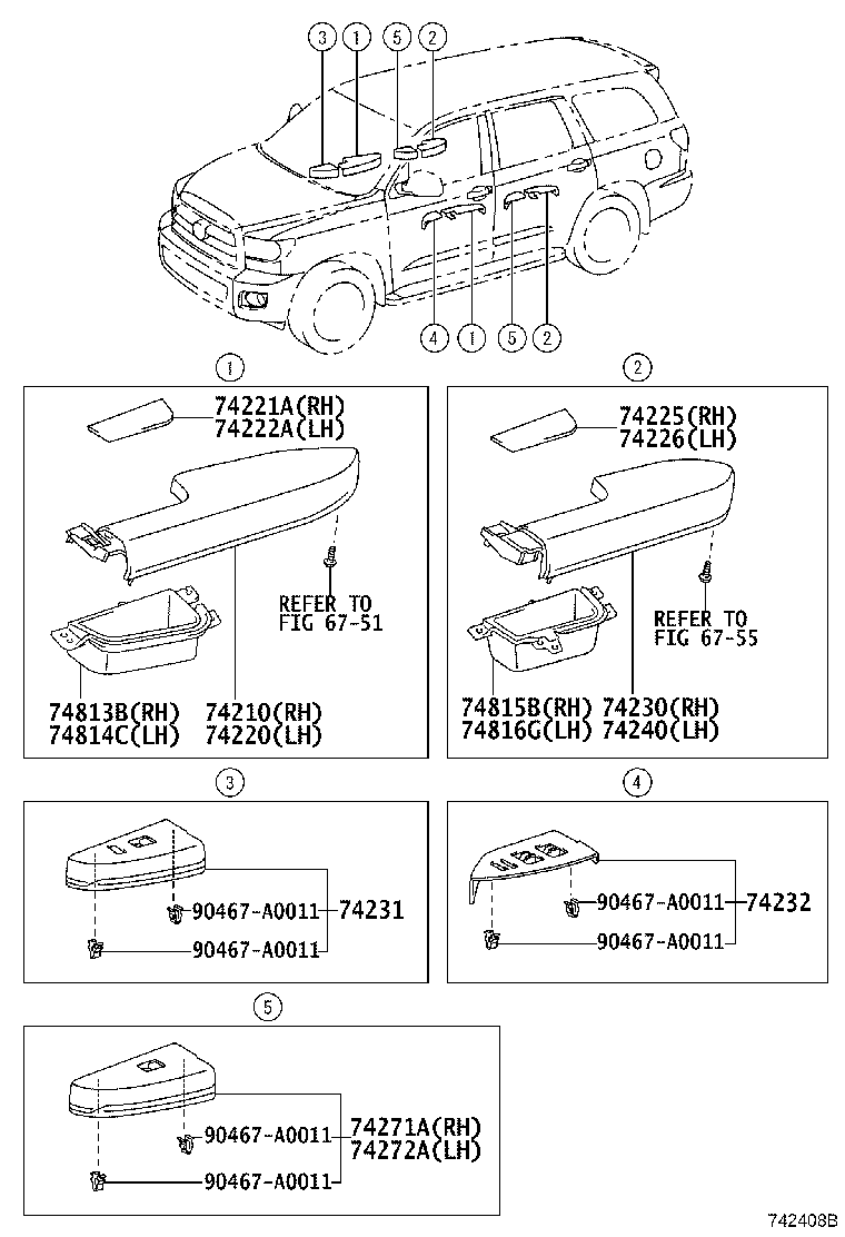 Toyota 74260-0C080-C0 ARMREST ASSY, REAR, LH