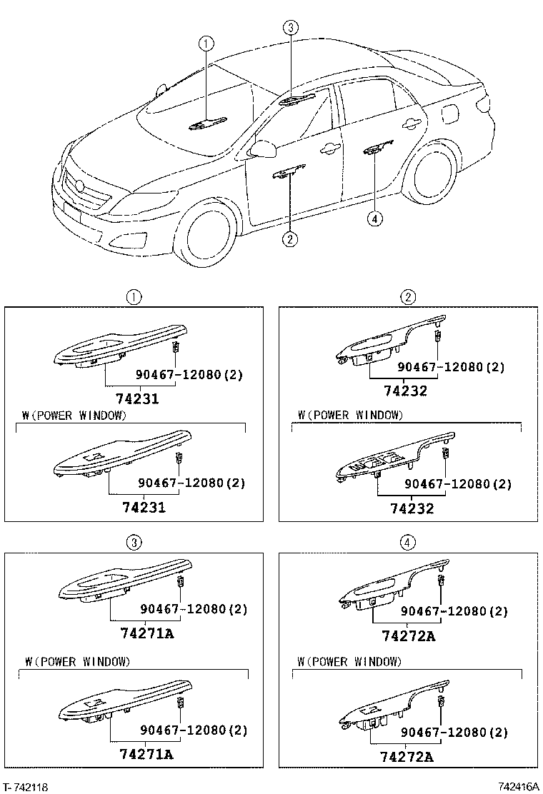 74232-02790-B0 PANEL, FRONT ARMREST BASE, UPPER LH product image