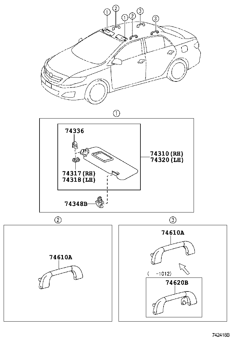 74271-02480-E1 PANEL, REAR DOOR ARMREST BASE, UPPER RH product image