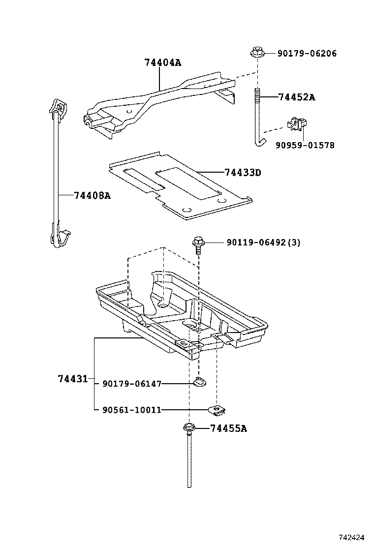 74431-53080 TRAY, BATTERY product image