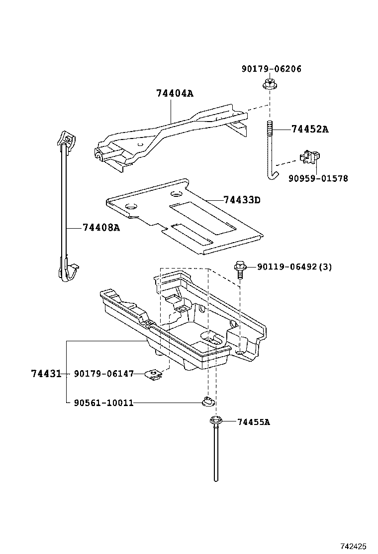 74431-53080 TRAY, BATTERY product image