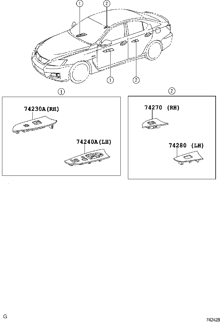 74240-53350-A0 PANEL ASSY, FRONT DOOR ARMREST BASE, LH product image