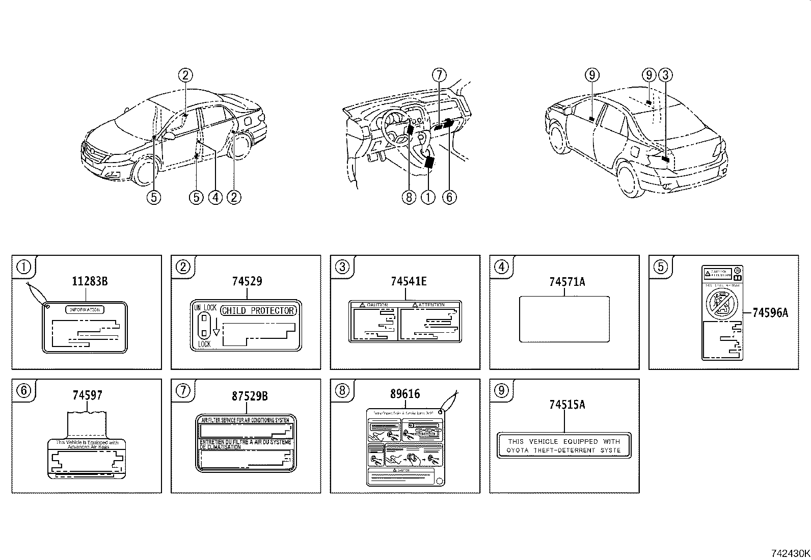 Toyota 11298-28500 LABEL, EMISSION CONTROL INFORMATION