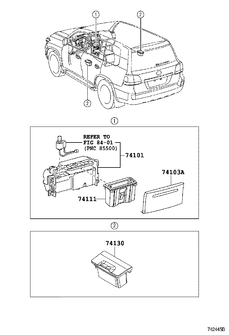74130-60180 RECEPTACLE ASSY, REAR ASH product image
