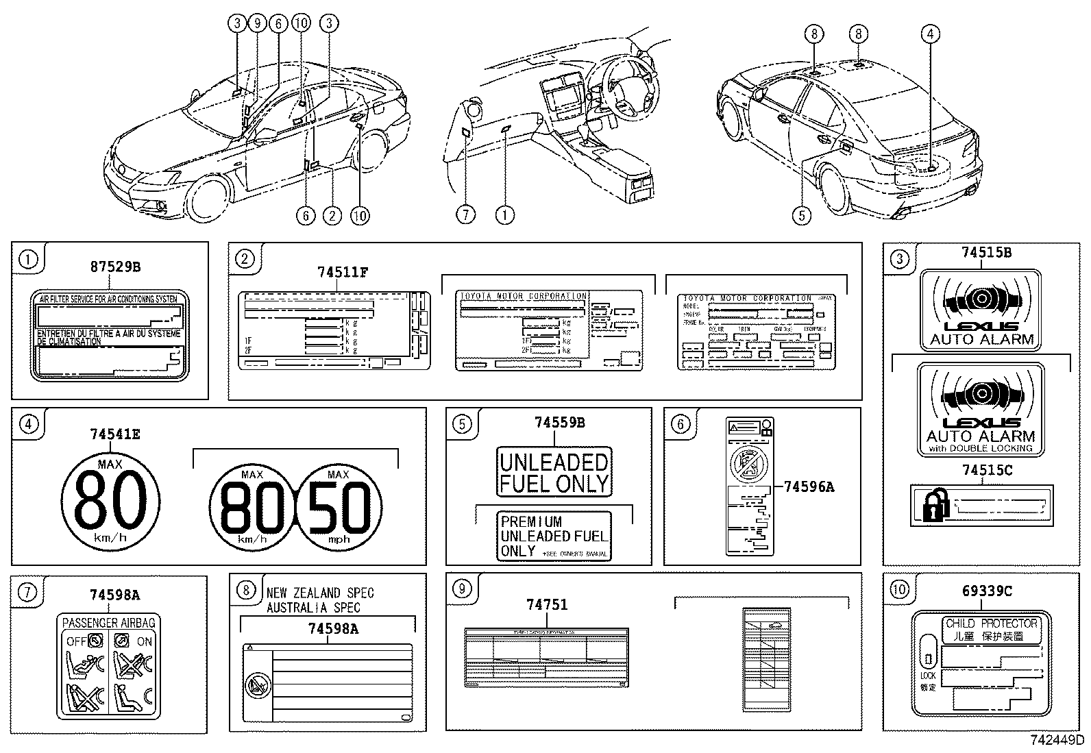 42661-53670 LABEL, TIRE PRESSURE INFORMATION product image