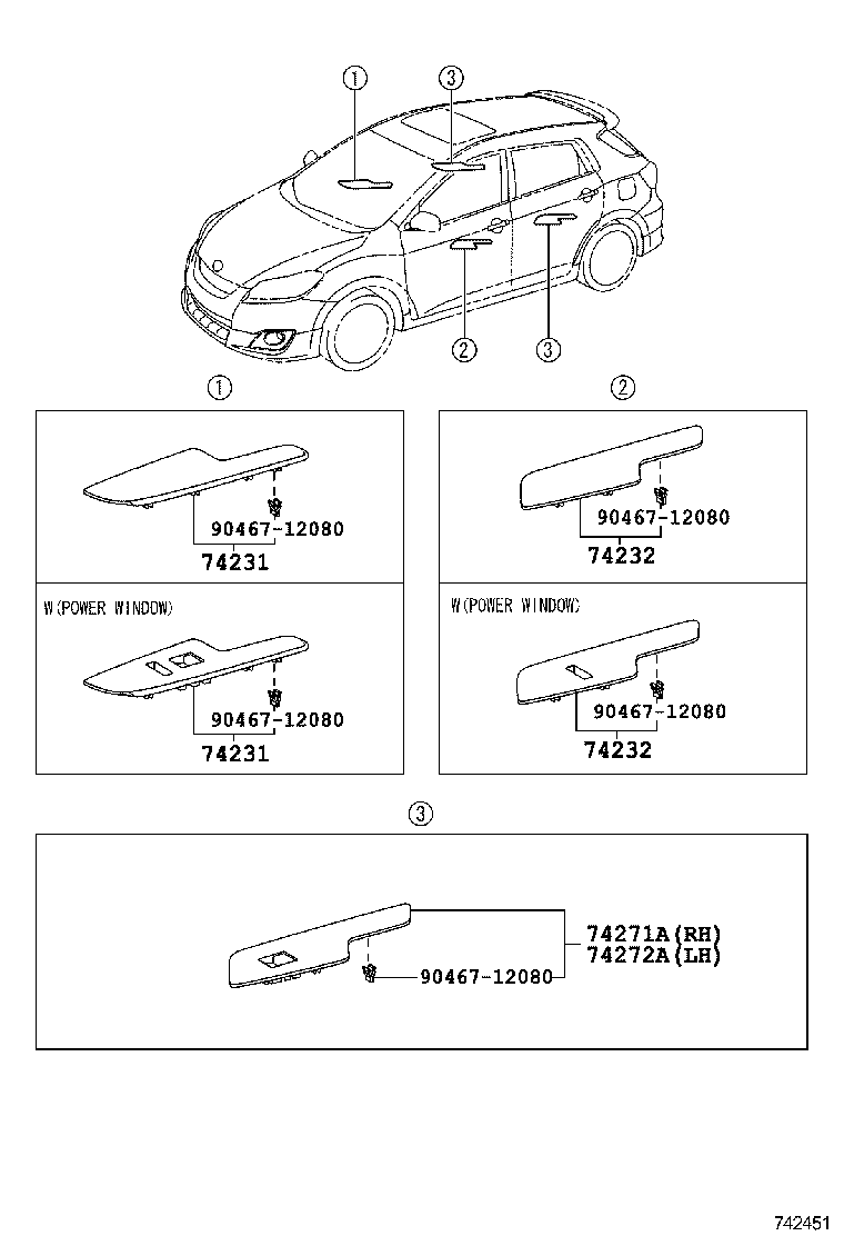 74232-02680-B0 PANEL, FRONT ARMREST BASE, UPPER LH product image