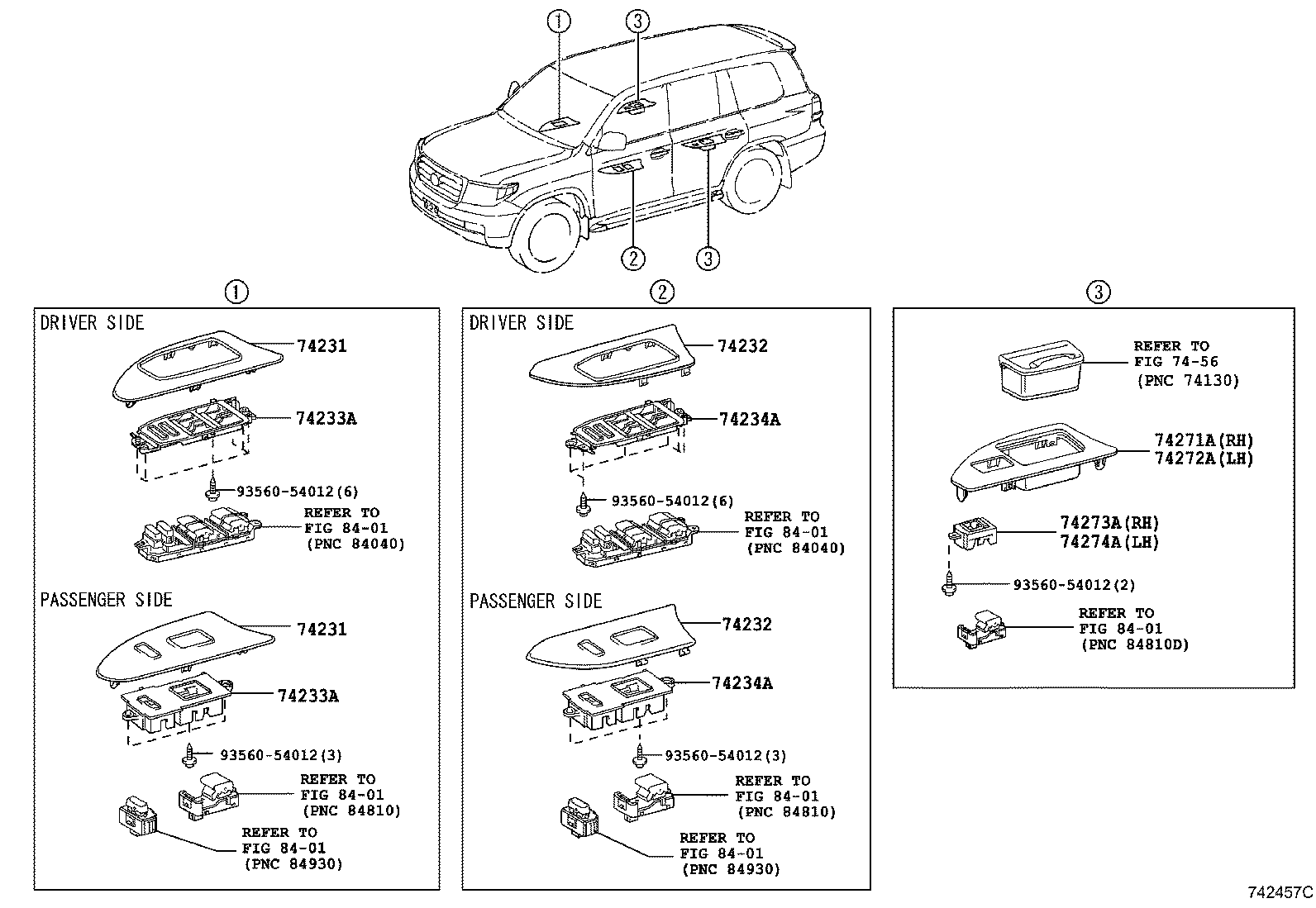 74232-60710 PANEL, FRONT ARMREST BASE, UPPER LH product image
