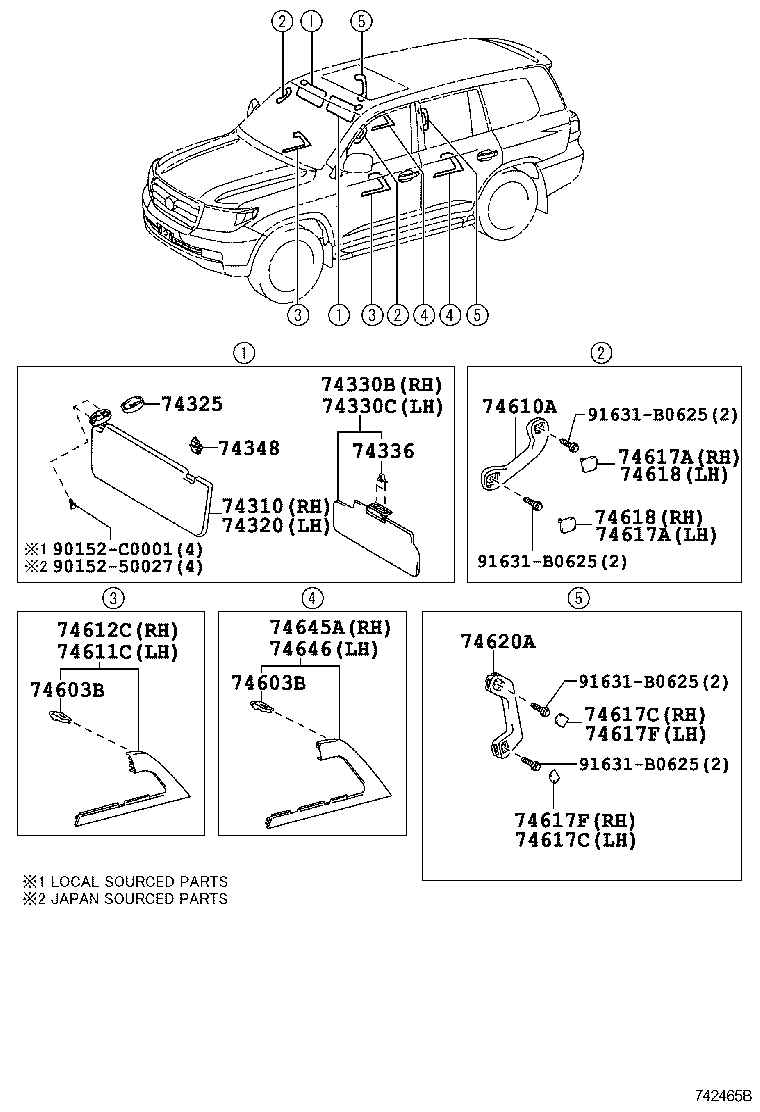 74271-60180-C0 PANEL, REAR DOOR ARMREST BASE, UPPER RH product image