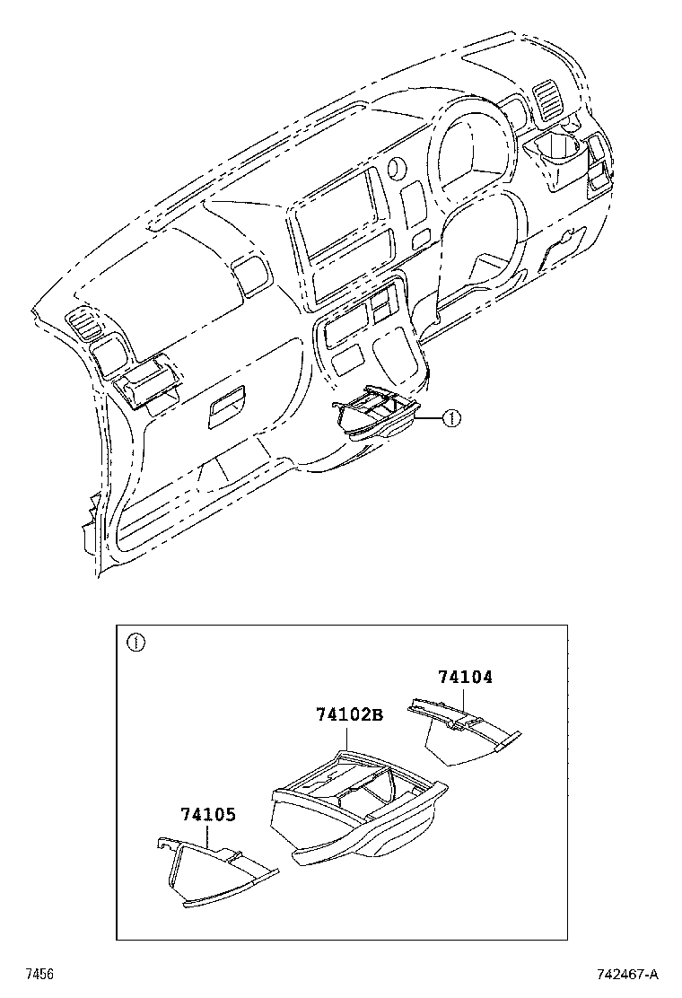 74102-B5010-B0 BOX SUB-ASSY, FRONT ASH RECEPTACLE product image