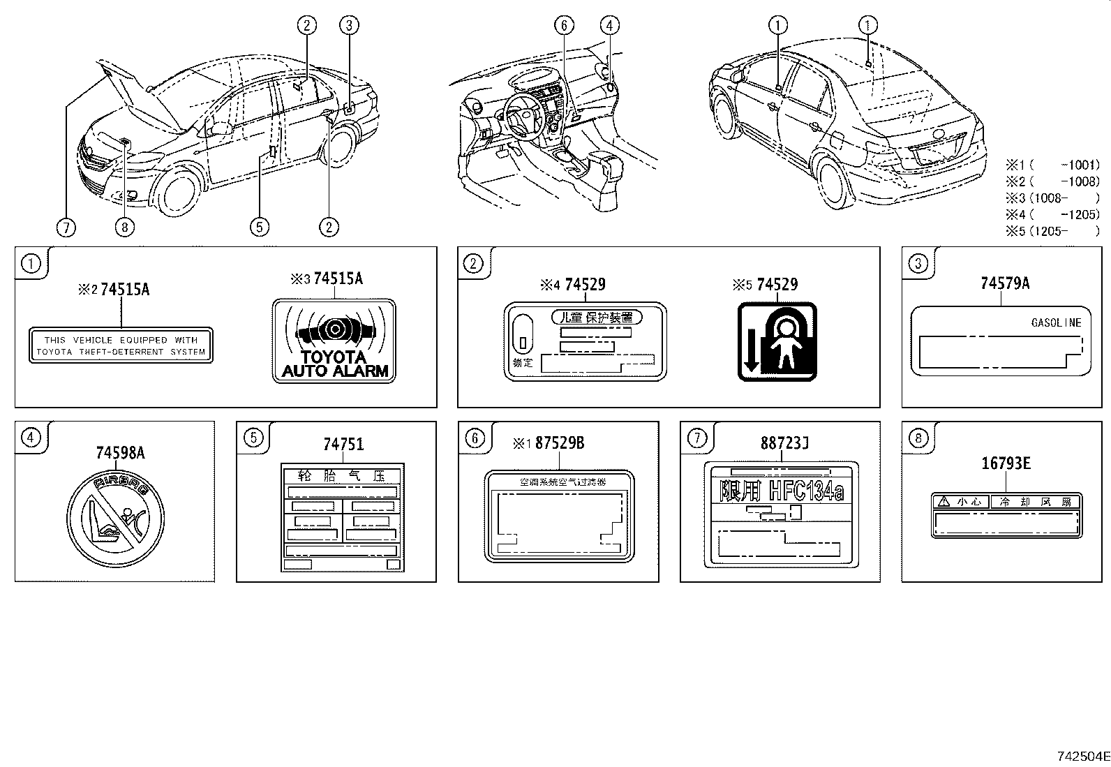 42661-0D460 LABEL, TIRE PRESSURE INFORMATION product image
