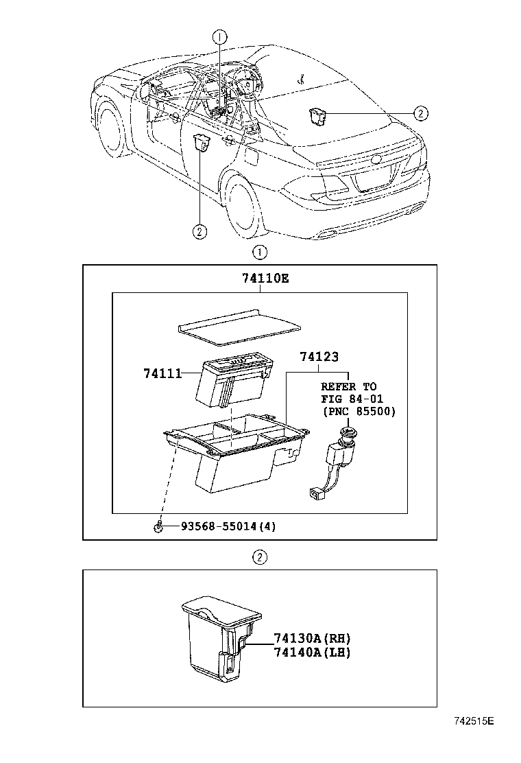74130-30410-E2 RECEPTACLE ASSY, REAR ASH, RH product image