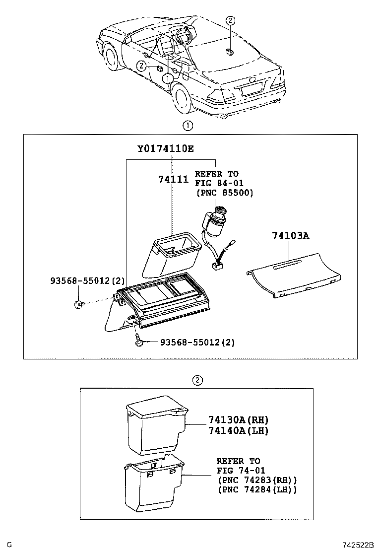 74110-30390 RECEPTACLE ASSY, FRONT ASH product image