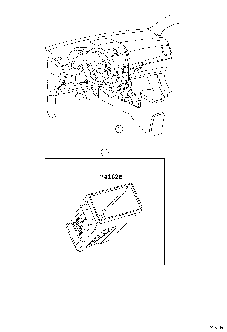 74102-02270 BOX SUB-ASSY, FRONT ASH RECEPTACLE product image