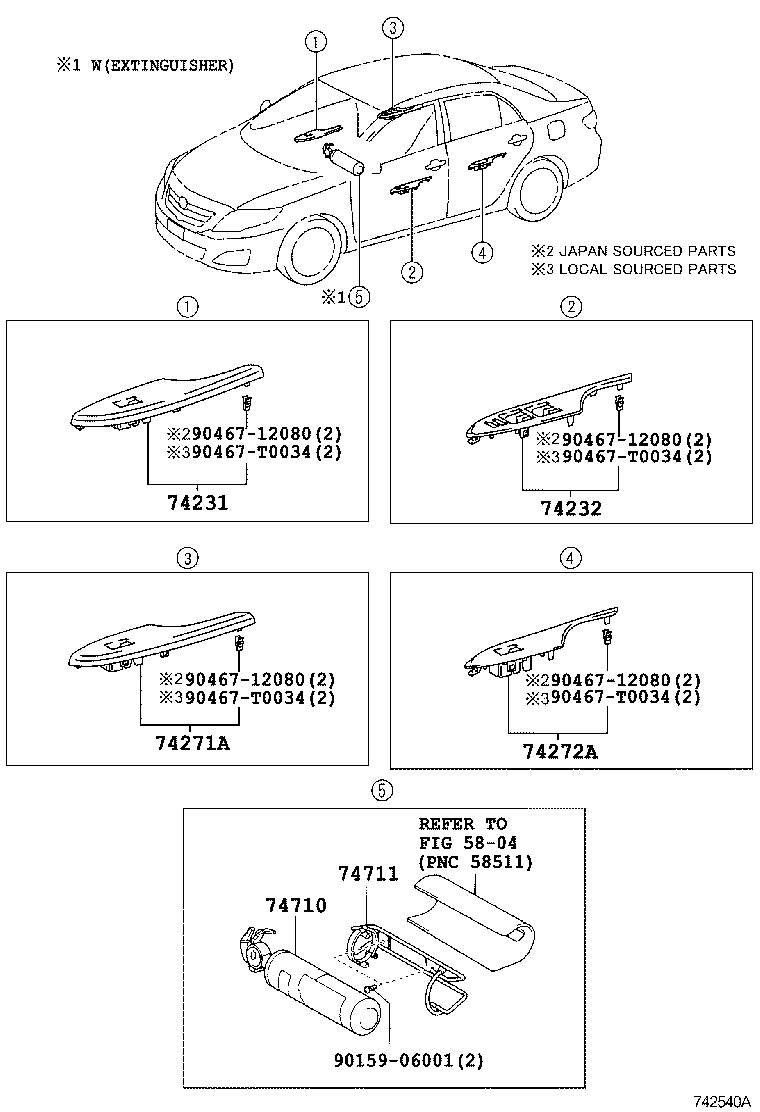 74271-02420-B2 PANEL, REAR DOOR ARMREST BASE, UPPER RH product image