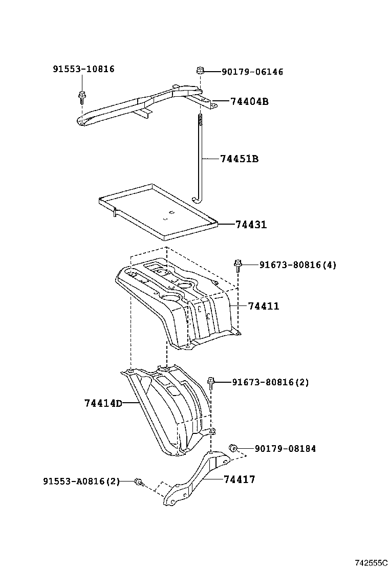 74404-58050 CLAMP SUB-ASSY, BATTERY product image