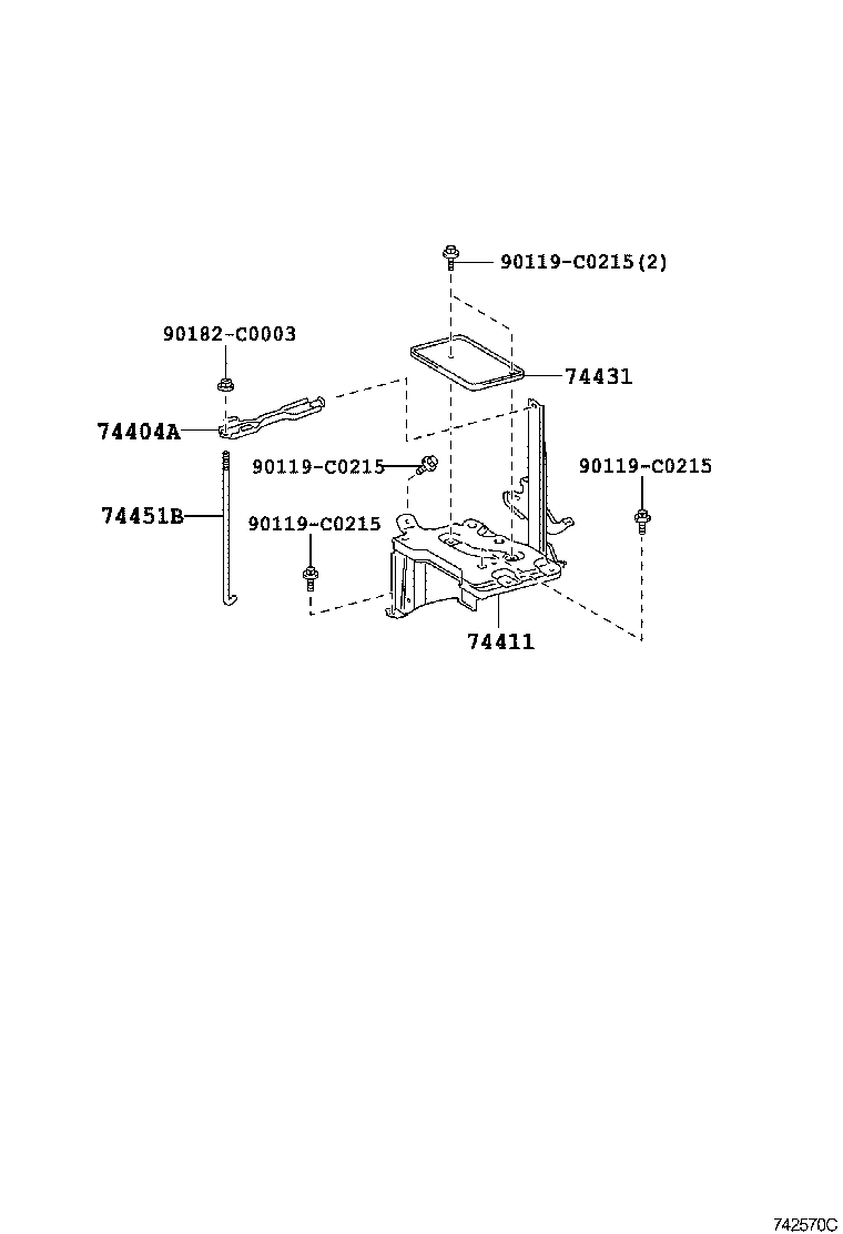 74431-0D150 TRAY, BATTERY product image